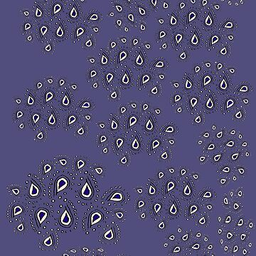 Artwork thumbnail, Blue paisley bandana pattern by HEVIFineart