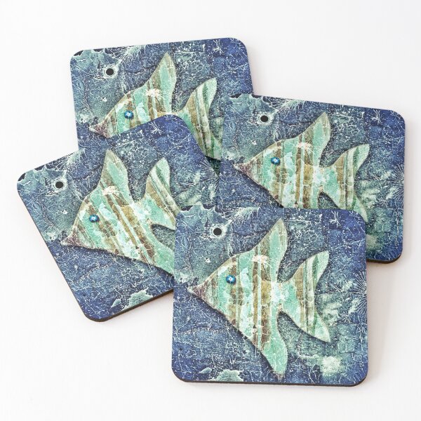 Item preview, Angel Fish Abstract Grunge Style Beach House Décor 2 of 2 designed and sold by Beachy.
