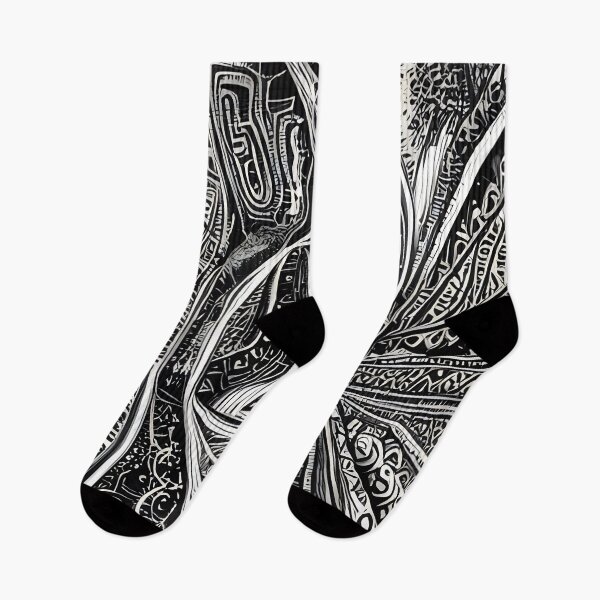 Item preview, Abstract intrincated black and white painting designed and sold by thecocotouchart.