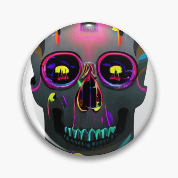 Item preview, Trippy neon skull designed and sold by maxdarkart.
