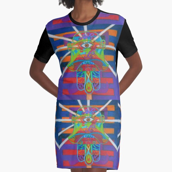 Hexagram 14-Ta Yu (Wealth) Graphic T-Shirt Dress