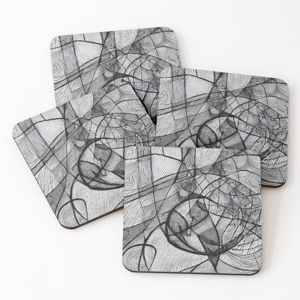 Item preview, Abstract intricate black and white painting designed and sold by thecocotouchart.