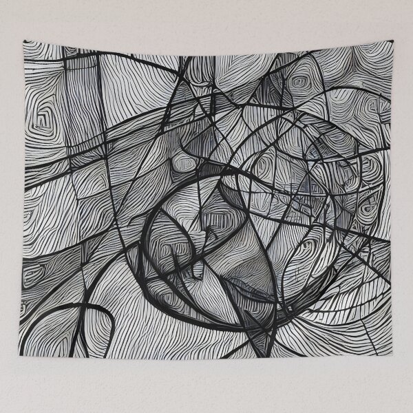 Item preview, Abstract intricate black and white painting designed and sold by thecocotouchart.