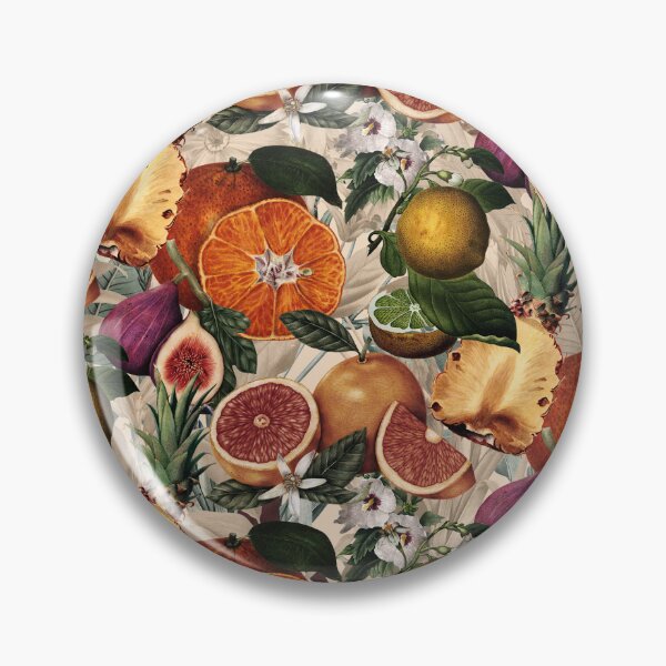 Item preview, Trendy blooming citrus pineapples fruits pattern, orange botanical illustration, beige orange floral illustration    designed and sold by ZeinabTaha.