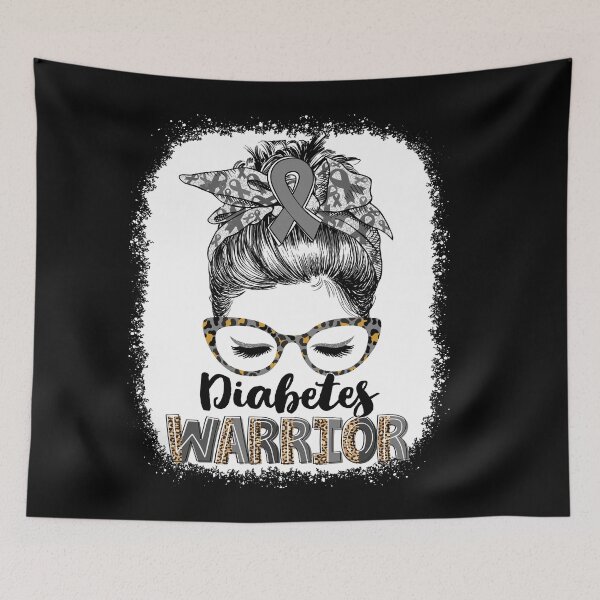 Item preview, Messy Bun Leopard Diabetes Warrior designed and sold by rechardtee.