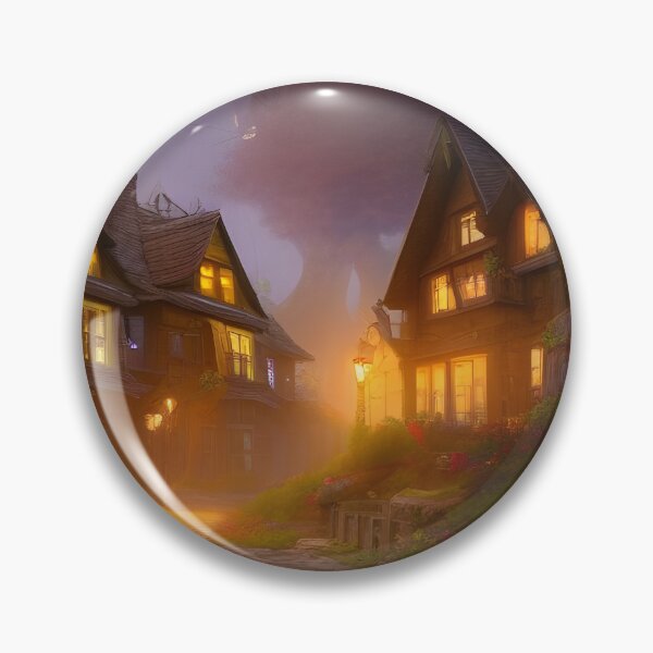 Artikelvorschau, Dorf Nachtszene | Fantasiekunst entworfen und verkauft von LenaKiagia.