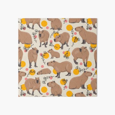 "seamless pattern with capybaras south America wild animals" Art Board