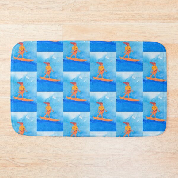Item preview, Surfer on blue watercolor backgroung designed and sold by 4Gabrielle.
