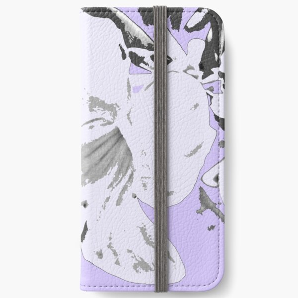 Vintage retro tropical floral violet black pattern iPhone Wallet