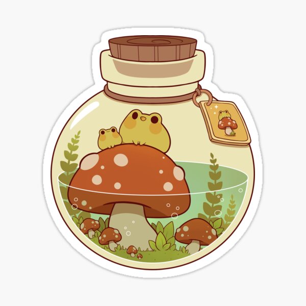 Frog and mushroom potion Sticker