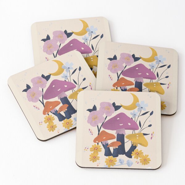 Item preview,  Dreamy autumn scene of mushrooms, hellebores and primulas designed and sold by AlineDoornhof.