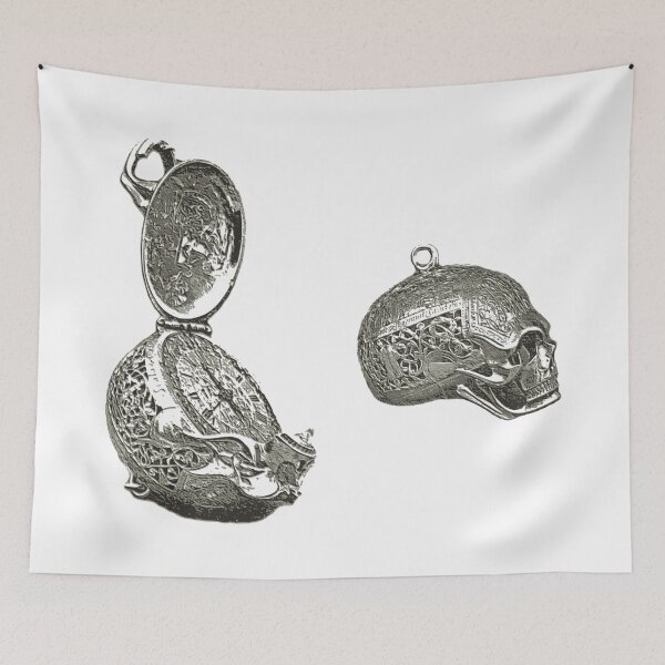 Item preview, skull watch memento mori vintage metal grey designed and sold by MiraNomegusta.