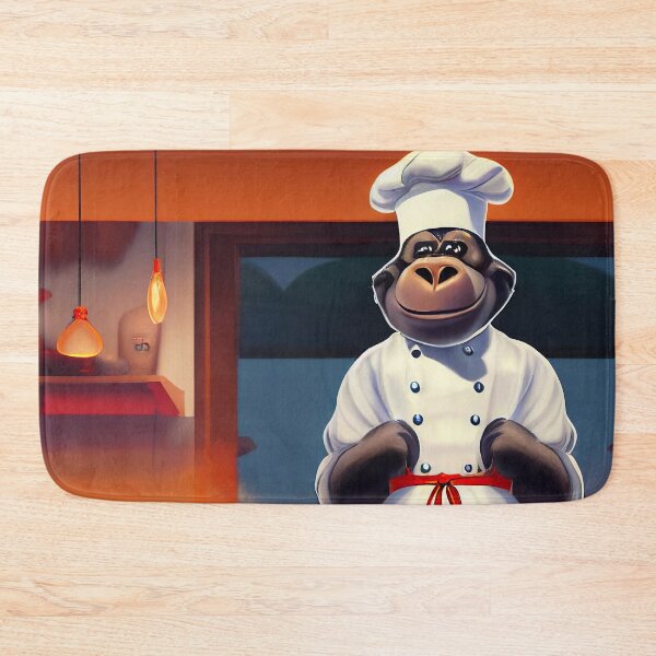 Item preview, Cute Cook Gorilla Chef in the Kitchen Essential Cartoon Sticker designed and sold by TheCreativeFab.
