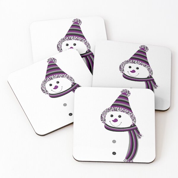 Item preview, Ace Pride Snowman Snowperson Purple Grey White designed and sold by JoyfulJen.