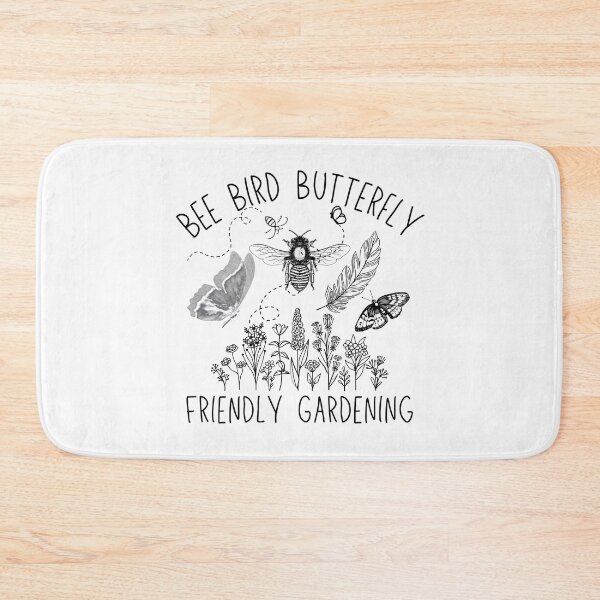 Item preview, Bee Bird Butterfly Friendly Gardening Black Line Drawing Design designed and sold by EarthArtDesigns.