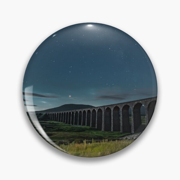 Item preview, Moonlit Ribblehead Viaduct and Mars over Park Fell designed and sold by diamondskies99.