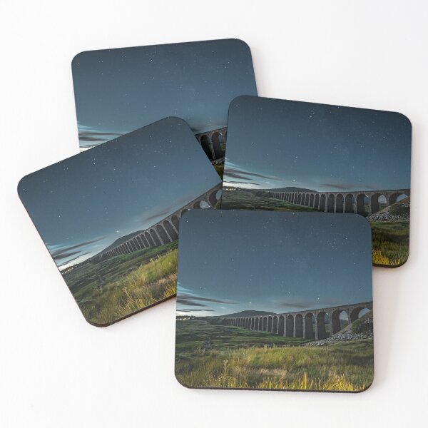 Item preview, Moonlit Ribblehead Viaduct and Mars over Park Fell designed and sold by diamondskies99.