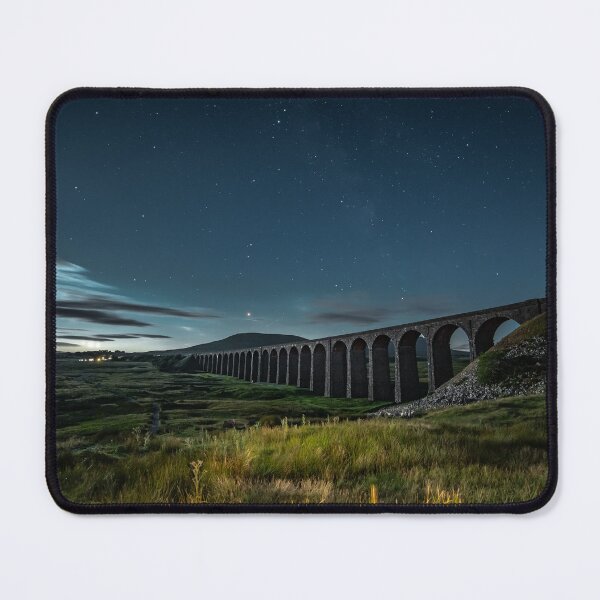 Item preview, Moonlit Ribblehead Viaduct and Mars over Park Fell designed and sold by diamondskies99.