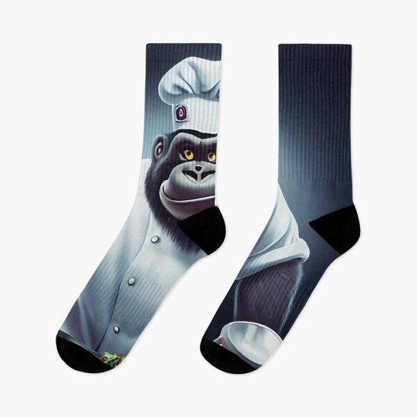 Item preview, Evil Cook Gorilla Chef in the Kitchen Essential Cartoon Sticker designed and sold by TheCreativeFab.