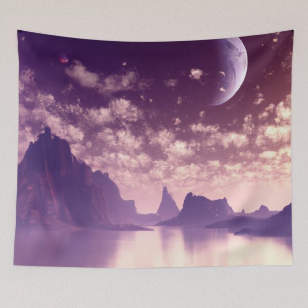 Item preview, Purple anime landscape over a lake designed and sold by Devin Farinsky.