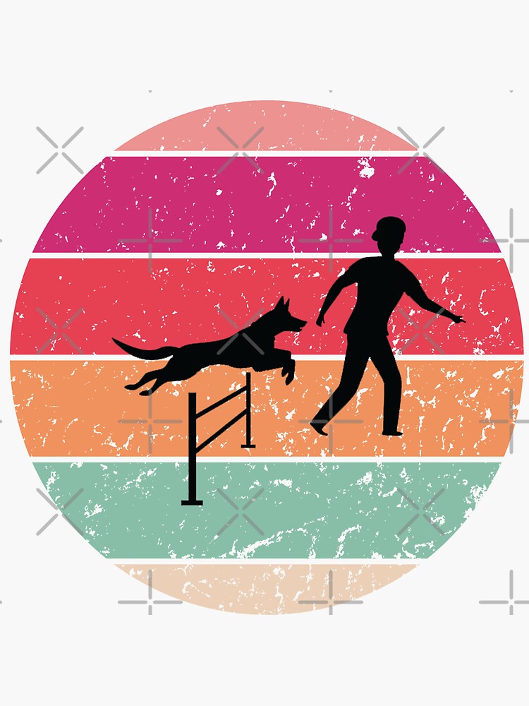 Retro Vintage Dog Agility Funny Agility Dog Dogs Sticker For Sale