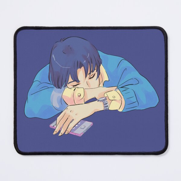 Item preview, 90s Cute anime boy sleeping with a phone streaming music down his hand. designed and sold by Universe4ART.