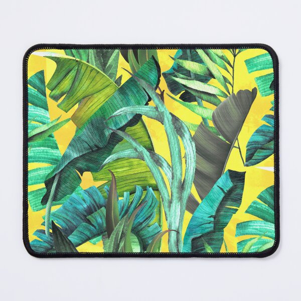 Item preview, Exotic tropical green foliage forest, leaves and flowers tropical pattern, botanical illustration, yellow plants illustration designed and sold by ZeinabTaha.