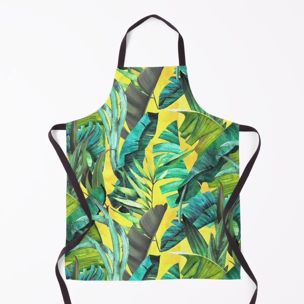 Item preview, Exotic tropical green foliage forest, leaves and flowers tropical pattern, botanical illustration, yellow plants illustration designed and sold by ZeinabTaha.