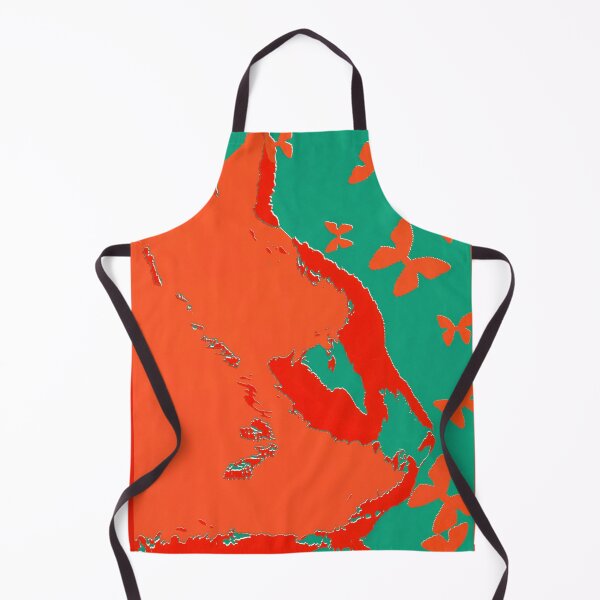 Item preview, Orange Cat and Butterflies on Aqua Background designed and sold by LGOGDEN.