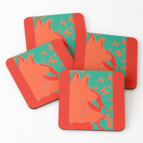 Item preview, Orange Cat and Butterflies on Aqua Background designed and sold by LGOGDEN.