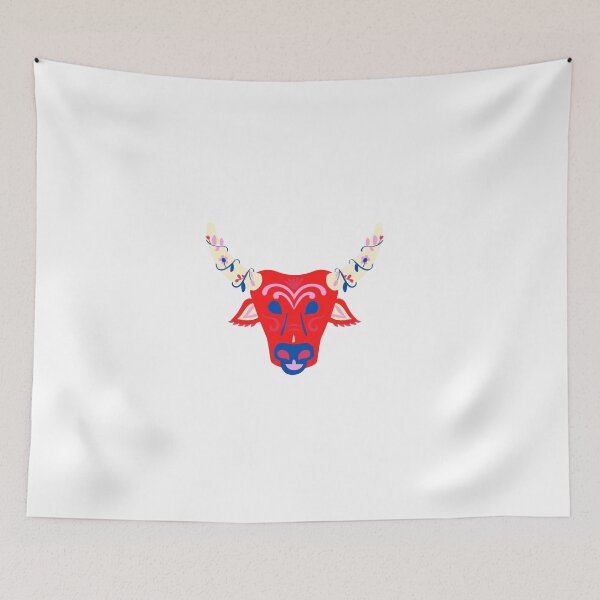 Item preview, Detailed colorful year of the ox floral bull head designed and sold by Haron20.