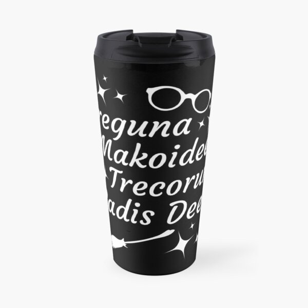 Bedknobs and Broomsticks Famous Spell White Text Travel Coffee Mug