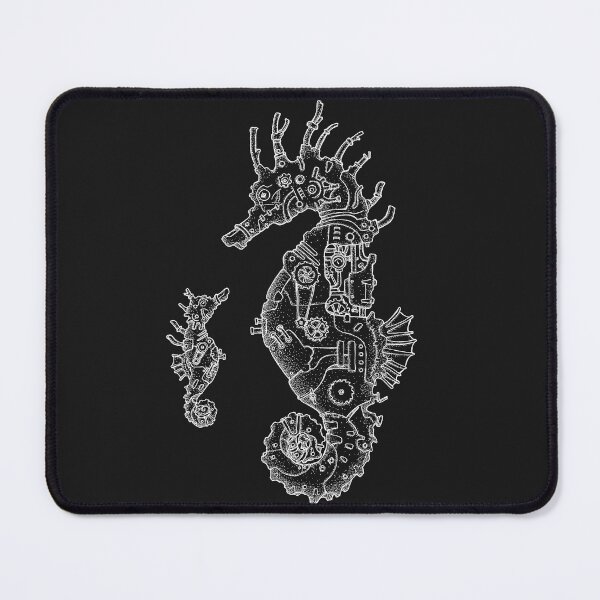 Item preview, Steampunk Seahorses (white lineart) designed and sold by Sam Deacon Art.
