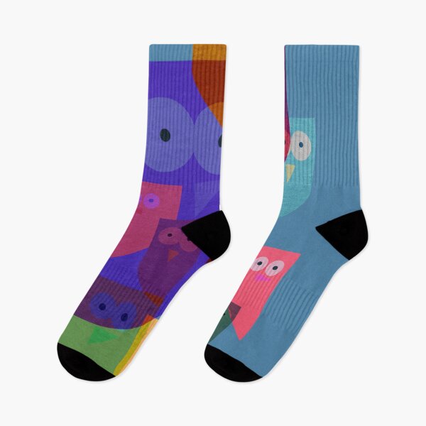 Item preview, A Graphic Group of Owls on Blue designed and sold by WallGarden.