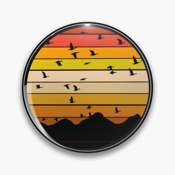 Item preview, Retro Sunset Mountain Birds designed and sold by Cute Curations.