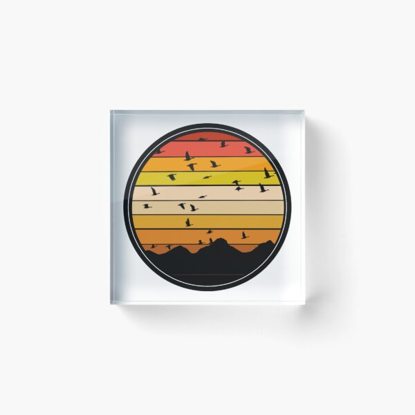 Item preview, Retro Sunset Mountain Birds designed and sold by Cute Curations.