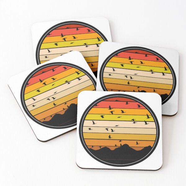 Item preview, Retro Sunset Mountain Birds designed and sold by Cute Curations.