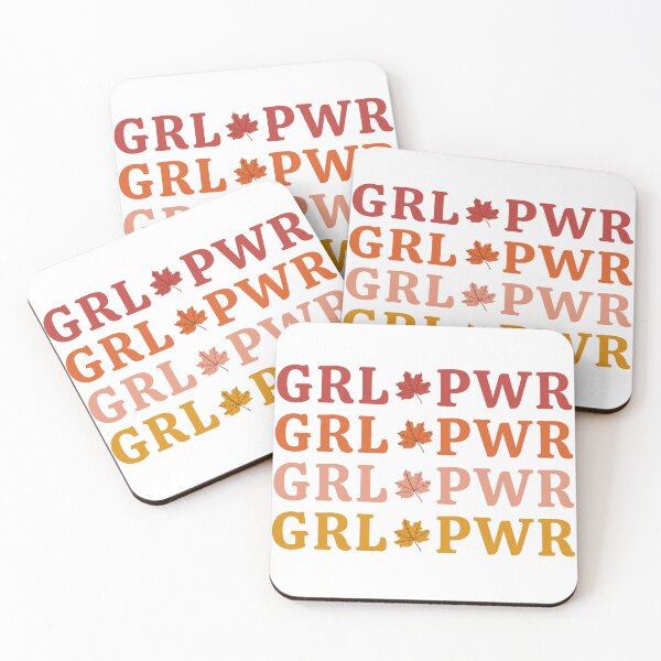 Item preview, GRL PWR FALL REPEATING TEXT | GIRL POWER W/ AUTUMN LEAVES & FALL COLORS designed and sold by Festive Feminist.