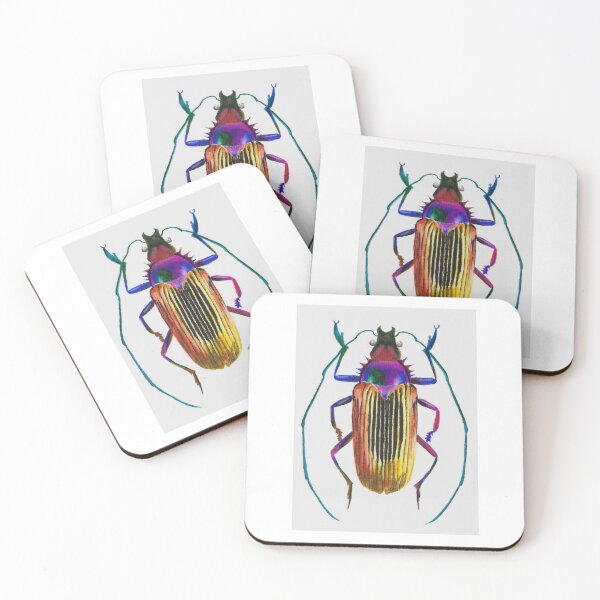 Item preview, Shiny beetle watercolour painting designed and sold by tifft.