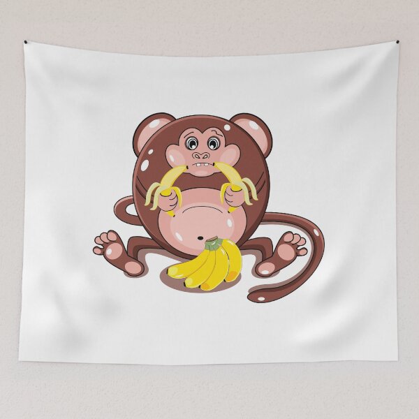 Item preview, Funny monkey with bananas  designed and sold by Mashusha-art.