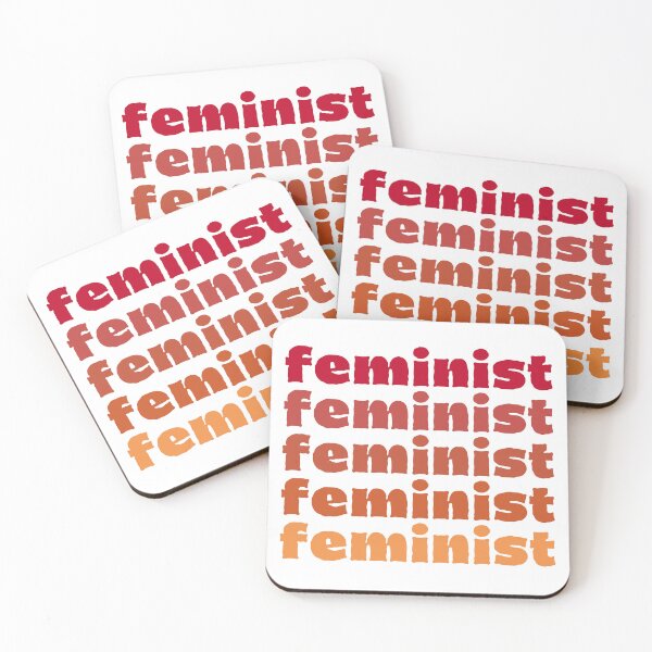 Item preview, FEMINIST REPEATING TEXT FALL SUNSET COLORS | MODERN FEMINISM TYPOGRAPHY designed and sold by Festive Feminist.