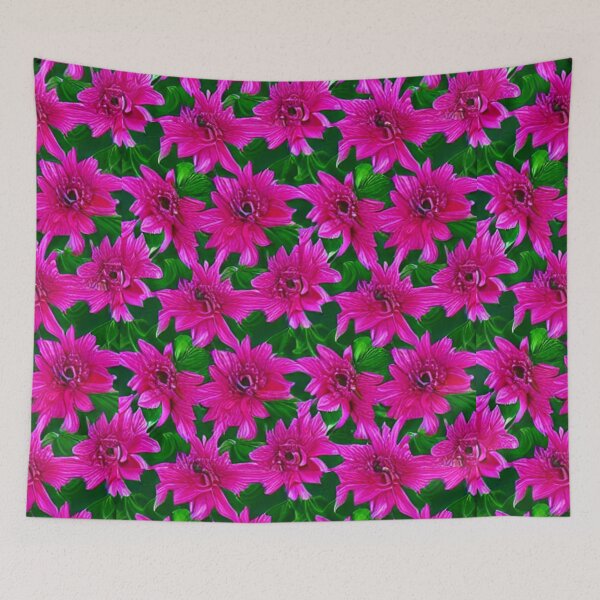 Item preview, Patterns of pink flowers and green leaves designed and sold by ArteEterno.