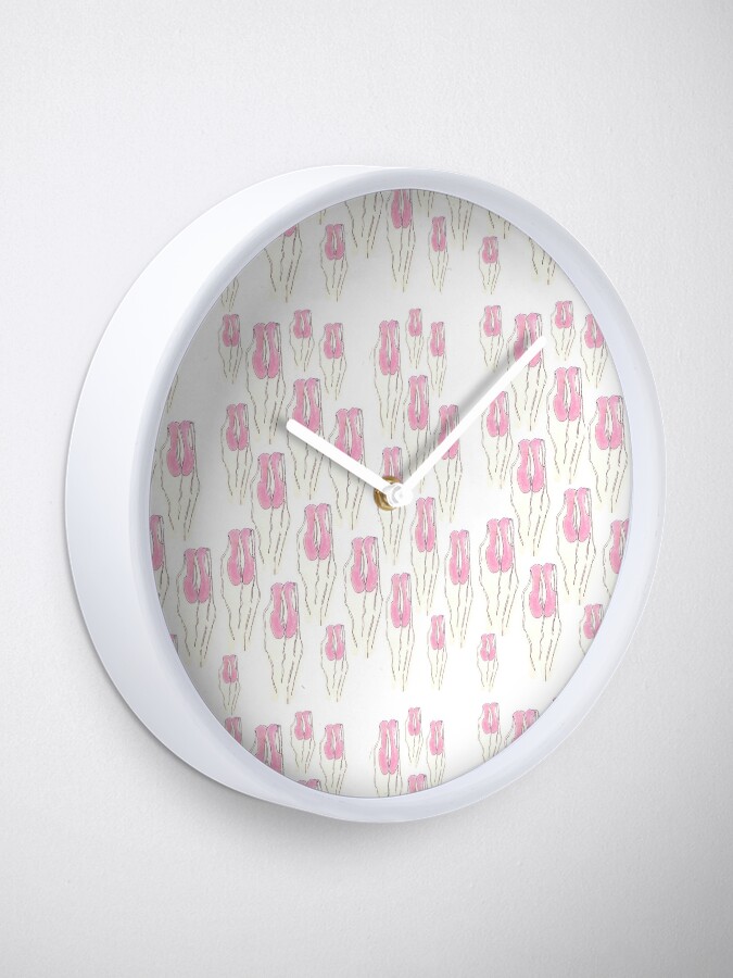 Thumbnail 2 of 4, Clock, Pink Ballet Slippers pattern designed and sold by HEVIFineart.