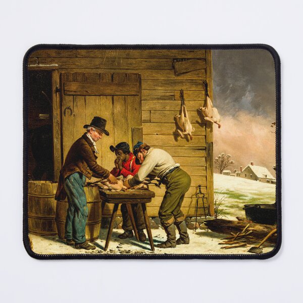 Item preview, Vintage Retro Christmas Wall Art Preparing for Christmas (Plucking Turkeys) by Francis William Edmonds designed and sold by AesthetesLegacy.
