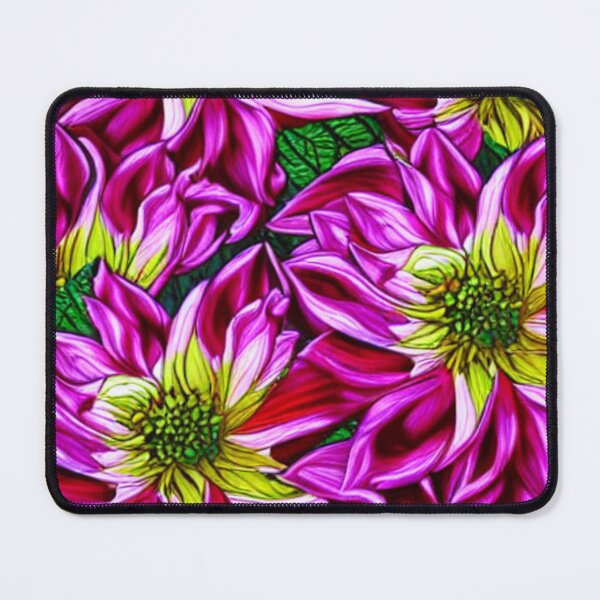 Item preview, Pink flower patterns with yellow designed and sold by ArteEterno.
