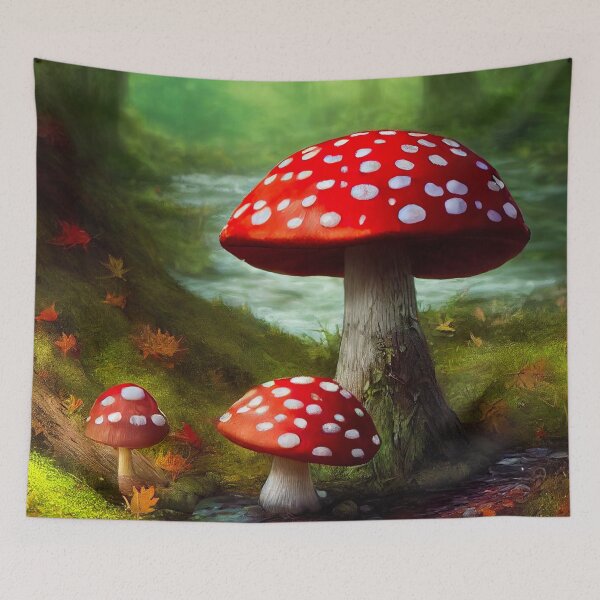Item preview, Magic Mushroom, Fly Agaric In Forest designed and sold by AnuGoldPrints.