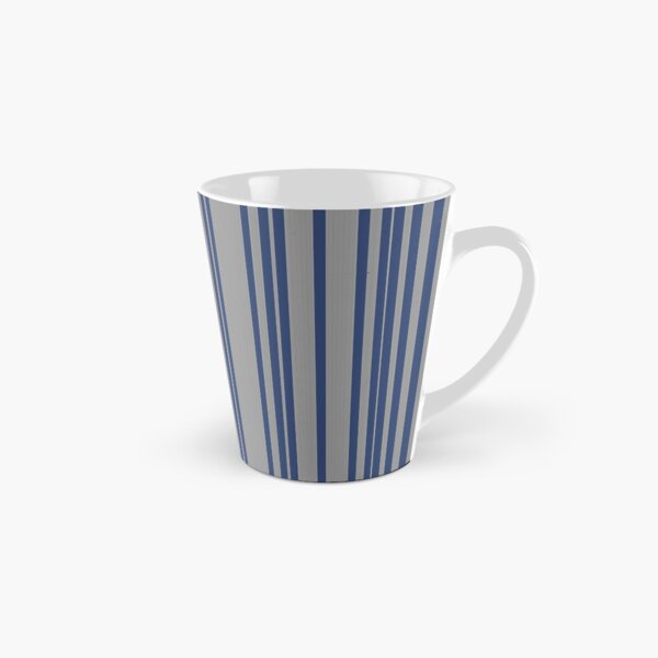 Blue steel gray awning stripe pattern Tall Mug