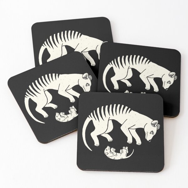 Item preview, Thylacine Mother and Pup - Woodcut 5 designed and sold by Veymoth.