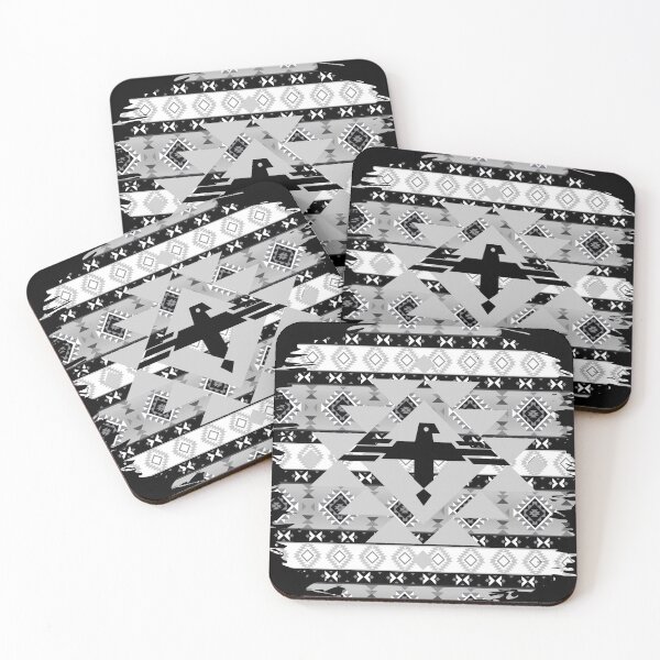 Item preview, Native American Indian Thunderbird Tribal Pattern - Black White And Grey designed and sold by handsoftime2020.
