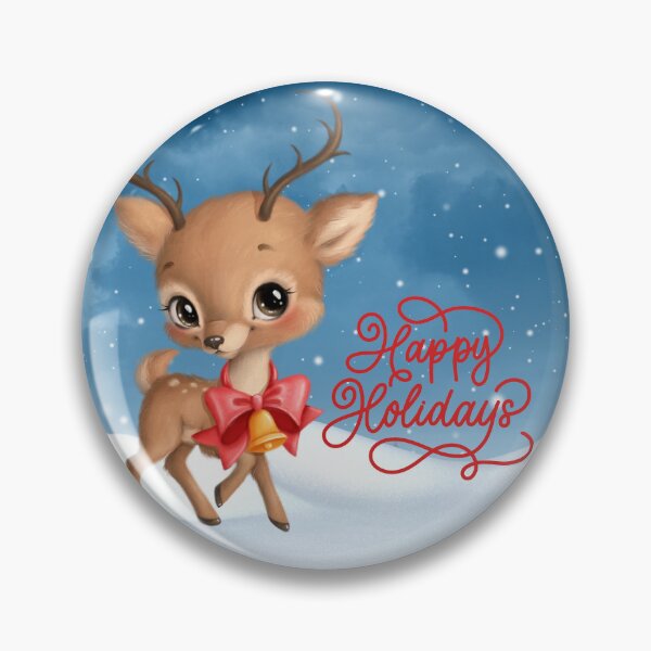 Item preview, Happy Holidays Deer designed and sold by Edenglow Prints & Peculiars.
